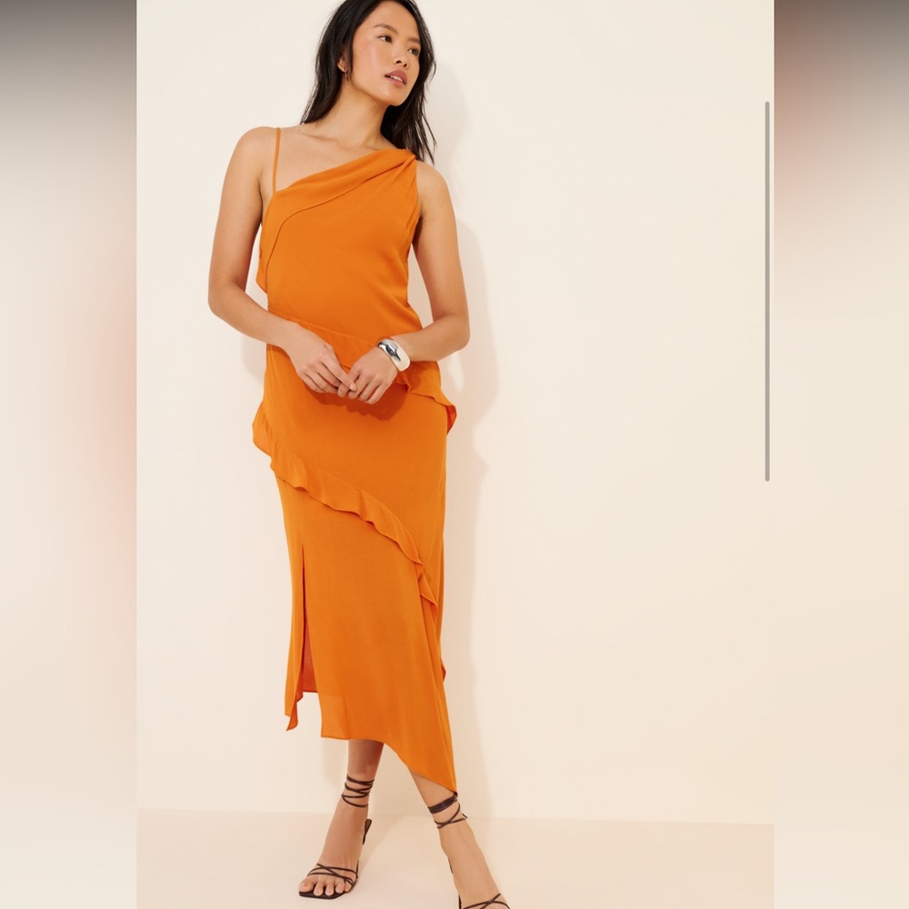 Asymmetrical Orange Dress